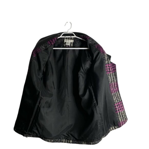 Simon Chang Women's Vintage Tweed Classic Notched Lapel Single Breasted Blazer - Picture 7 of 8